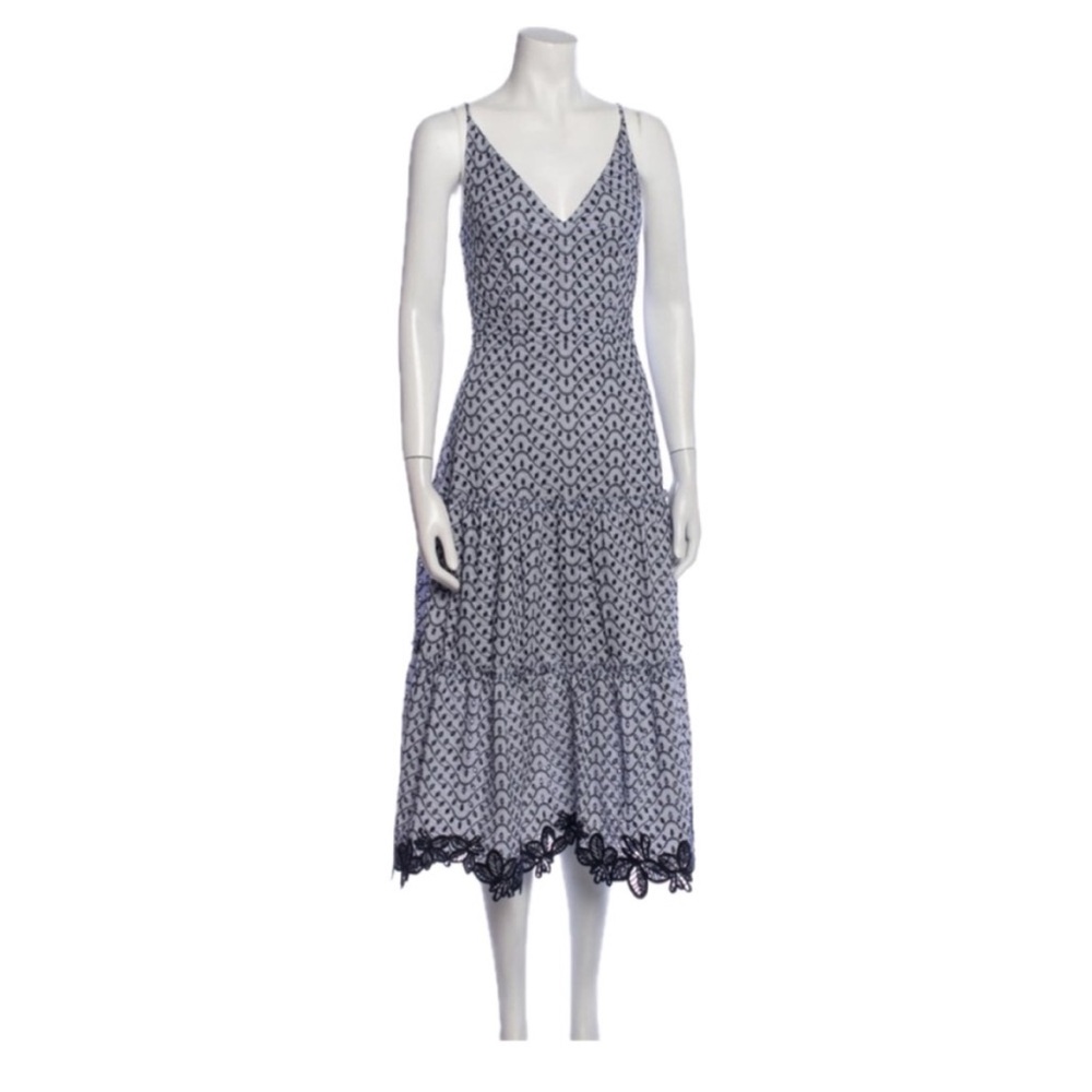 10 Crosby Derek Lam Samara Samari Samari Eyelet Midi Dress Romantic Tiered Lace